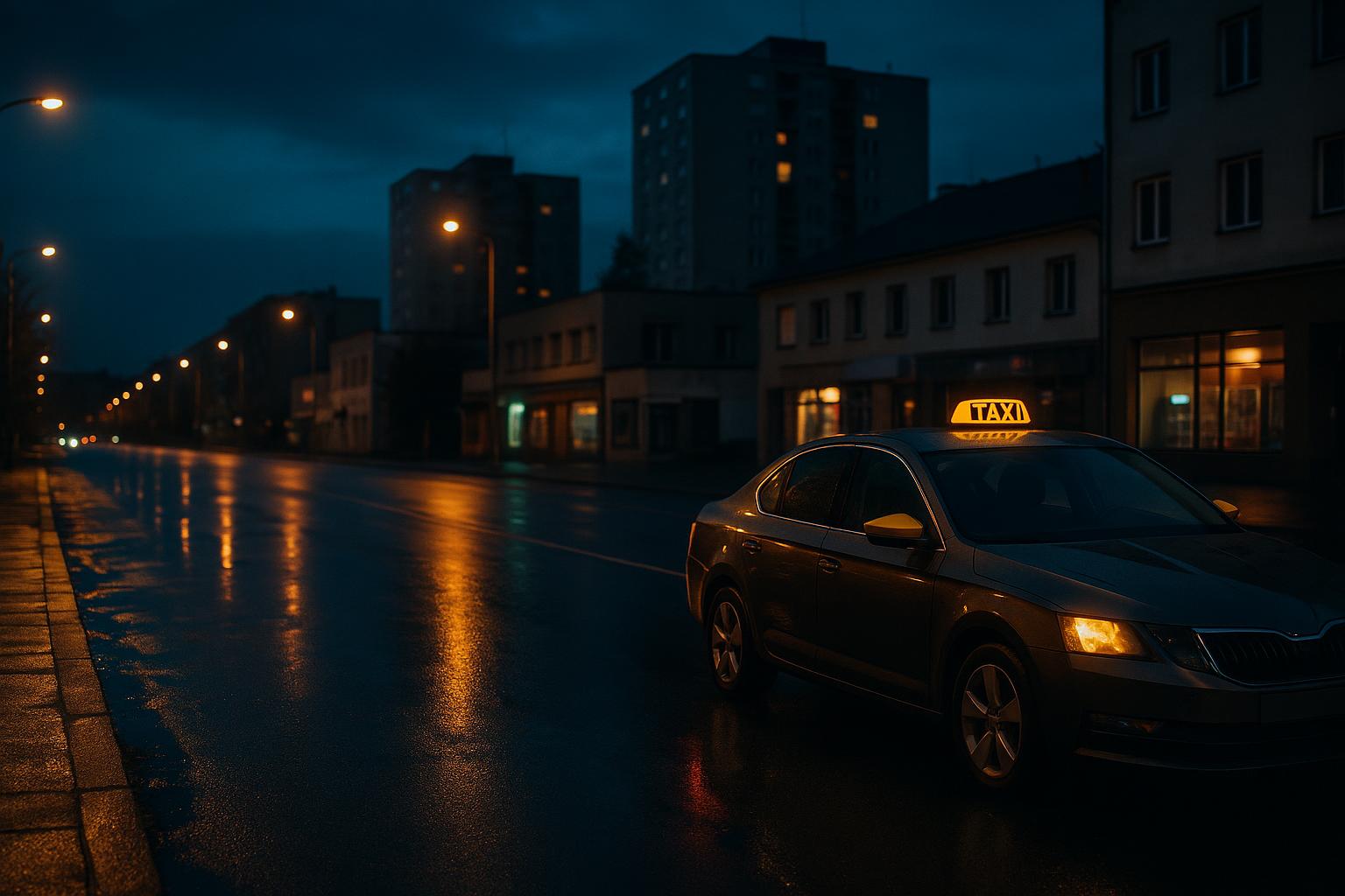 Taxi Most v noci — vůz taxislužby Taxi LuKa